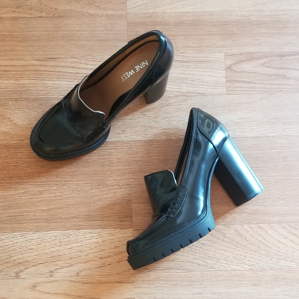 Nine West Oxford Block Platform Heels 5.5 - Picture 6 of 8